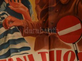 1941 Behajtani tilos nagy méretű mozi film plakát. Rendezte: Mártonffy Emil. Főszereplők: Bilicsi Ti...