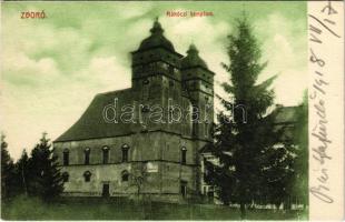 1918 Zboró, Zborov; Rákóczi templom, kiadja Divald műintézete (Eperjes) 46-1909. / church (EK)