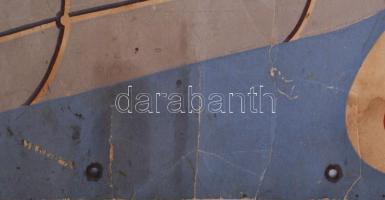 cca 1920 Szabó Ferenc-féle szegedi szalámi reklám plakát, karton, jelzett (Bartos), litográfia, sérü...