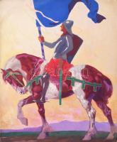 Pálla Jenő (1883-1958): Lovag. Akvarell, papír, j.n. 36x29,5 cm