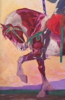 Pálla Jenő (1883-1958): Lovag. Akvarell, papír, j.n. 36x29,5 cm