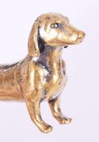 Réz tacskó késtámasz szett, 6 darab, hibátlan, h: 6,5 cm