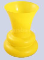 Sárga üvegváza, hibátlan, m: 18,5 cm