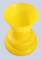Sárga üvegváza, hibátlan, m: 18,5 cm