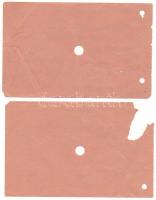 1915. Győr "Élelmezési bárca 60 üveg szikvízről, győri közkórház" (2db) kitöltve, lyukaszt...