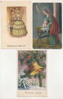 5 db RÉGI karácsonyi üdvözlőlap, közte 1 modern / 5 pre-1945 Christmas greeting art postcards, with 1 modern