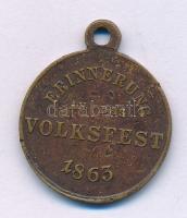 Ausztria 1863. "Ferenc József - Népünnepély emlékére" "Franz Jos I Kaiserv Oesterreich / Erinnerung an das Volksfest 1863" kétoldalas bronz emlékérme füllel (22mm) T:XF,VF ph., patina Austria 1863. "Franz Joseph - in memory of Folk festival" "Franz Jos I Kaiserv Oesterreich / Erinnerung an das Volksfest 1863" double-sided bronze commemorative medallion with ear (22mm) C:XF,VF edge error, patina