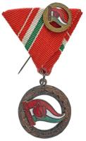 1960 k. "Kiváló Úttörővezető" zománcozott bronz kitüntetés mellszalagon miniatűrrel T:AU patina