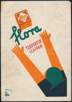 cca 1930 Berény Róbert (1887-1953): Flóra terpentin szappan reklám kisplakát, Kléösz nyomda Restaurált, kissé sérült. 24x17 cm