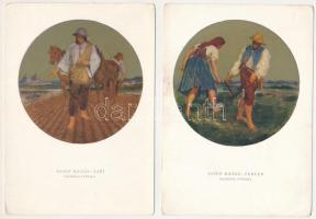 5 db RÉGI cseh művészlap / 5 pre-1945 Czech art postcards s: Josef Mánes