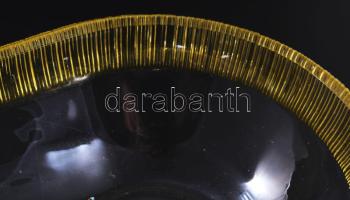 Art deco kristály kínáló, ezüstpácolt résszel, hibátlan, 30x17 cm