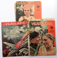 1938-1944 Tolnai Világlapja 3 db száma, részben széteső állapotban