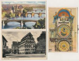 16 db RÉGI megíratlan külföldi város képeslap, közte néhány motívum / 16 pre-1945 unused foreign town postcards, with some motives