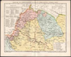 cca 1890 Magyar- és Erdélyország Bethlen Gábor halála évében, tervezte: Dr. Márki Sándor, kiadja: Posner Károly Lajos és Fia, Pallas Nagy Lexikona, 24×30 cm