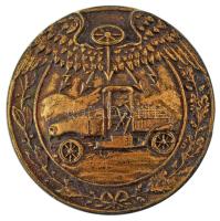 1912. "Gépkocsivezető ügyességi jelvény" tombak kitüntetés későbbi replikája (46mm) T:AU,XF patina Hungary 1912. "Car Driver's Skill Badge" later replica of the tombac decoration (46mm) C:AU,XF patina