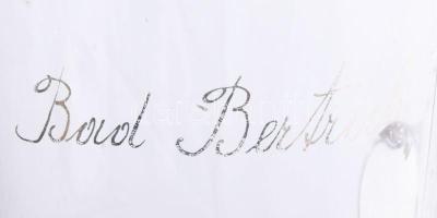 Szecessziós Bad Bertich-i kúrapohár, zománcfestett, kis kopással, m: 11 cm