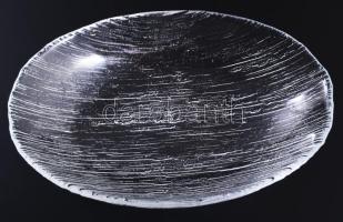 Iparművész jegecüveg pralinékínáló, jelzés nélkül, hibátlan, 23x15,5 cm