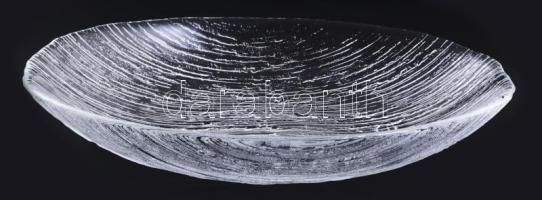 Iparművész jegecüveg pralinékínáló, jelzés nélkül, hibátlan, 23x15,5 cm