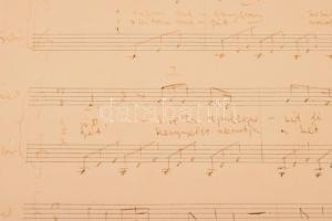 1973 Cseh Tamás (1943-2009): Petőfi halála. Autográf kéziratos kotta és dalszöveg aláírással.
Mészá...