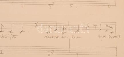 1973 Cseh Tamás (1943-2009): Petőfi halála. Autográf kéziratos kotta és dalszöveg aláírással.
Mészá...