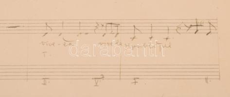 1973 Cseh Tamás (1943-2009): Petőfi halála. Autográf kéziratos kotta és dalszöveg aláírással.
Mészá...