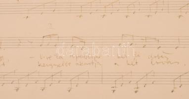 1973 Cseh Tamás (1943-2009): Petőfi halála. Autográf kéziratos kotta és dalszöveg aláírással.
Mészá...