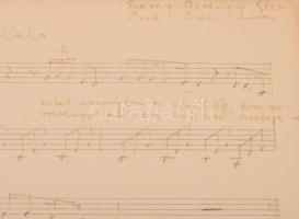 1973 Cseh Tamás (1943-2009): Petőfi halála. Autográf kéziratos kotta és dalszöveg aláírással.
Mészá...