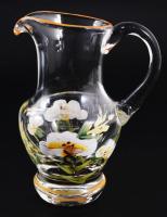 Parádi zománcfestett kiöntő, cca 1900, hibátlan, m: 14 cm