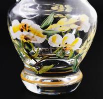 Parádi zománcfestett kiöntő, cca 1900, hibátlan, m: 14 cm