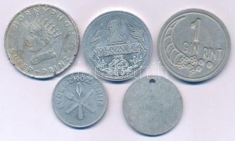 1960-1980. 5db-os Al bárca-tétel, közte: "19. sz. Közétkeztetési Vállalat / Evőeszköz Érme"...