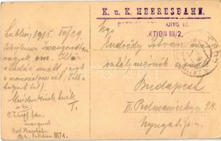 1915 Lublin, Brama Trynitarska / city gate + "K.u.k. Heeresbahn" (EK)