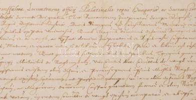 Istvánffy Miklós (1538-1615) nádori helytartó, humanista történetíró saját kezű aláírásával ellátott...