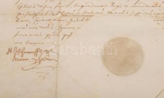 Istvánffy Miklós (1538-1615) nádori helytartó, humanista történetíró saját kezű aláírásával ellátott...