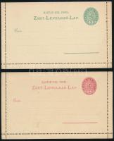 1886 3kr és 5kr díjjegyes zárt használatlan levelezőlap