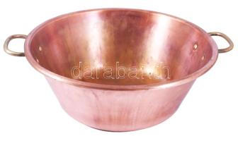 Nagyméretű vörösréz edény, d: 47 cm