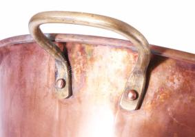 Nagyméretű vörösréz edény, d: 47 cm