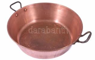 Nagyméretű vörösréz edény, d: 47 cm