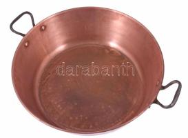 Nagyméretű vörösréz edény, d: 47 cm
