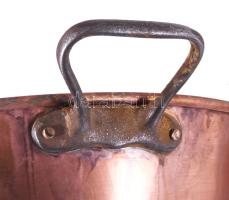 Nagyméretű vörösréz edény, d: 47 cm