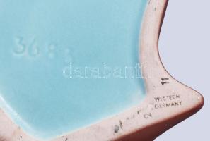 Jelzett német art deco stílusú maszk falidísz, kopással, h: 27 cm