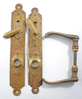 Szecessziós bronz kilincs garnitúra.