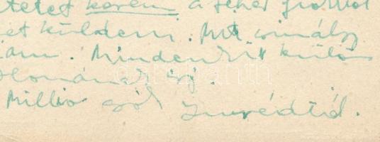 1944 Ámos Imre (1907-1944) festőművész autográf levelezőlapja Anna Margit (1913-1991) festőművésznek...