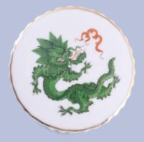 PHG Meissen 2 darab sárkánymintás váza és egy fedeles edény, jelzett, hibátlan, m: 12 cm alatt