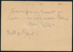 1931 Zeppelin magyarországi körrepülés levelezőlap 1P Zeppelin bélyeggel