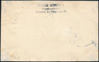 1931 Zeppelin magyarországi körrepülés levelezőlap Zeppelin 1P és Repülő 12f bélyeggel