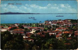 Durres, Durazzo; view with steamships. Purger &amp; Co. No. 13355. (EB)