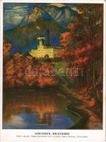 Gmunden, Brauerei / brewery, art postcard s: August Hans Merkel (EK)