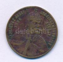 1896. "Árpád a honalapító 896 / I. Ferencz József a legalkotmányosabb király 1896" kétoldalas bronz jubileumi emlékérem fül nélkül, "Markovits. Bpest." gyártói jelzéssel (22mm) T:VF patina