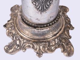 Ezüstözött asztali lámpa pár, m: 29 cm