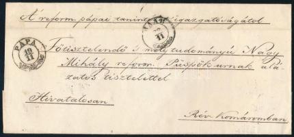 ~1866 Hivatalos levél "PÁPA" - "RAAB" - "KOMÁROM"